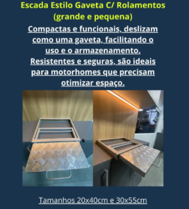 Escada Gaveta - Fremac - RioBikeRV - Conquista RV Trailer Motorhome - medidas